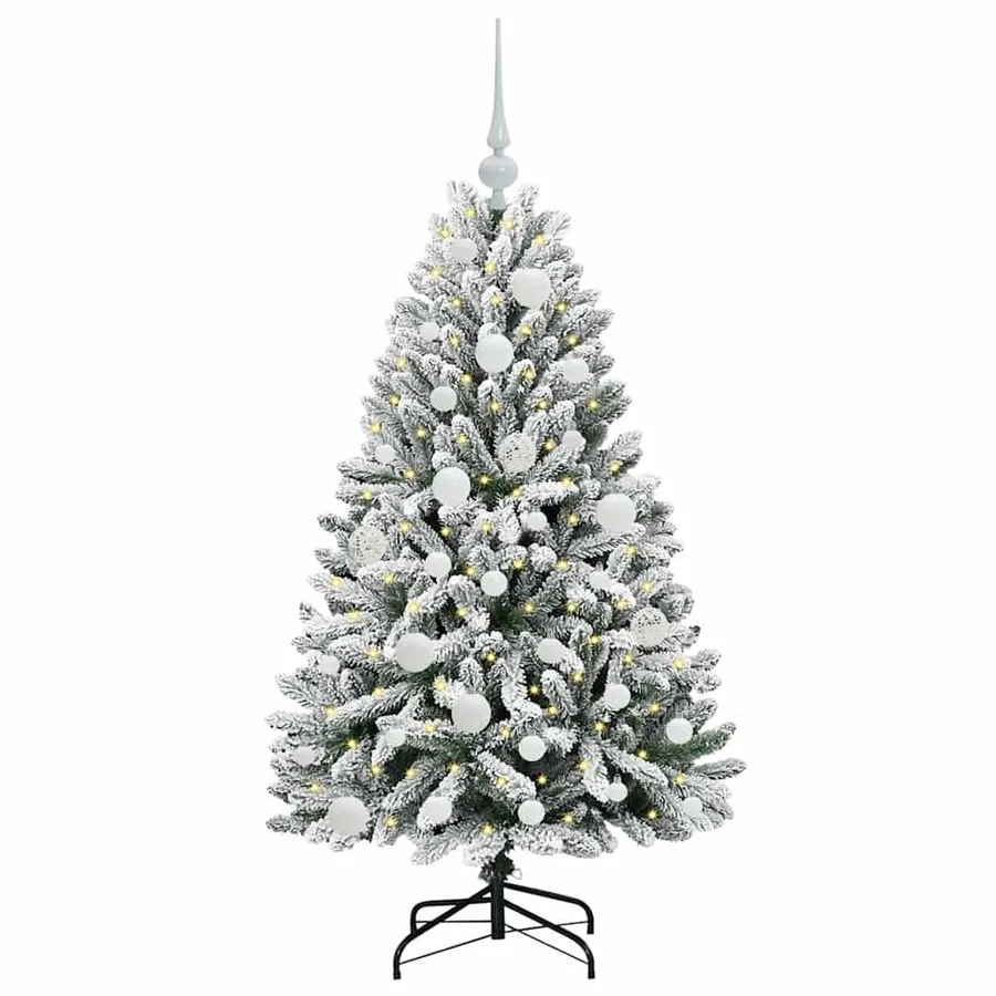 Sapin de Noël artificiel Vert et blanc 120 cm PVC et métal - 3
