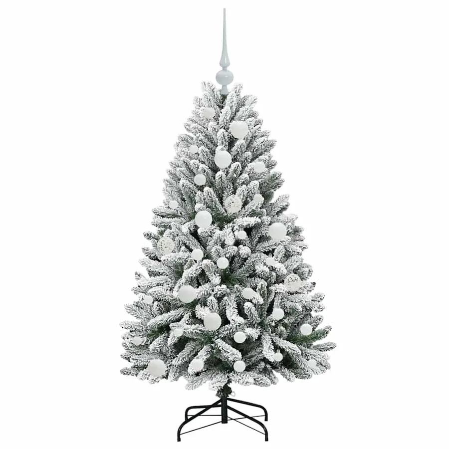 Sapin de Noël artificiel Vert et blanc 120 cm PVC et métal - 4
