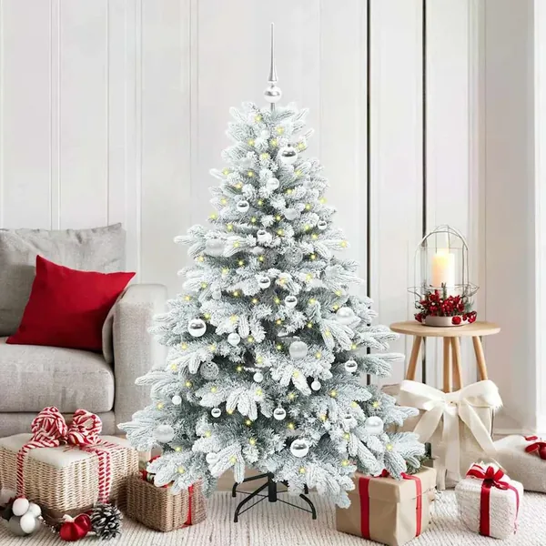 Sapin de Noël artificiel avec 150 LED Blanc 150 cm PE et PVC