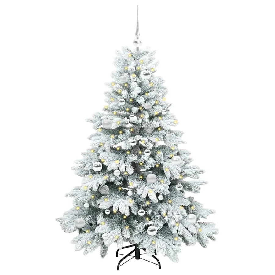 Sapin de Noël artificiel avec 150 LED Blanc 150 cm PE et PVC - 3