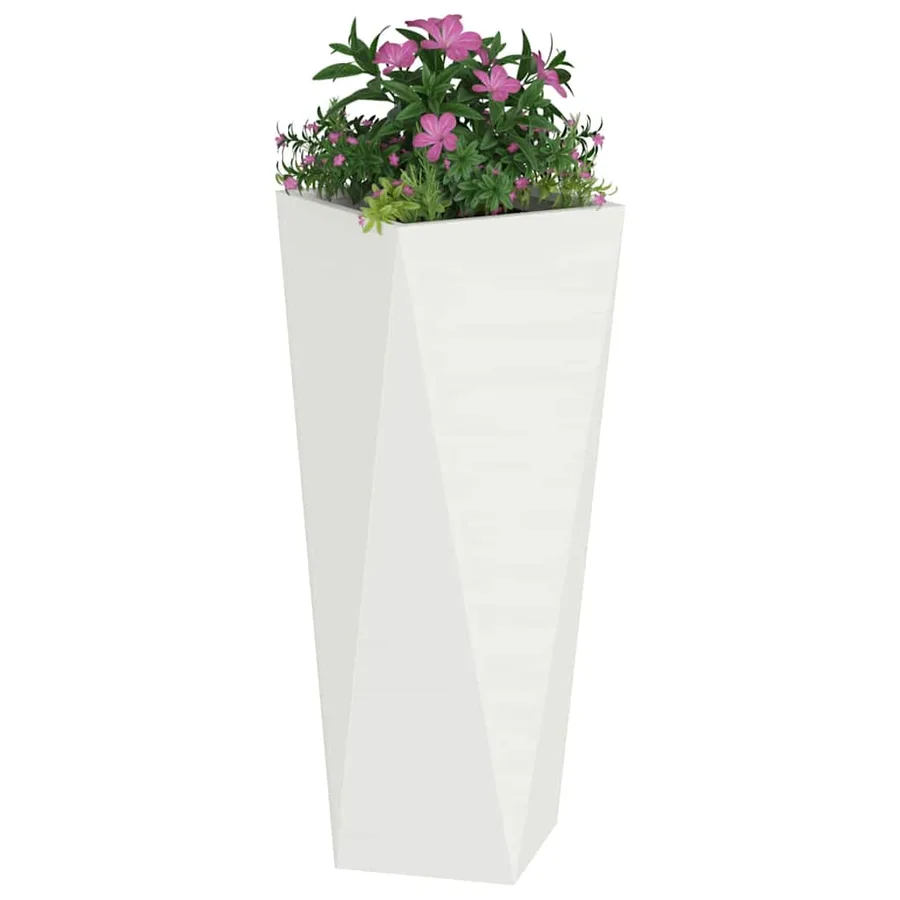 Jardinière Blanc 30 x 30 x 75 cm Acier - 3