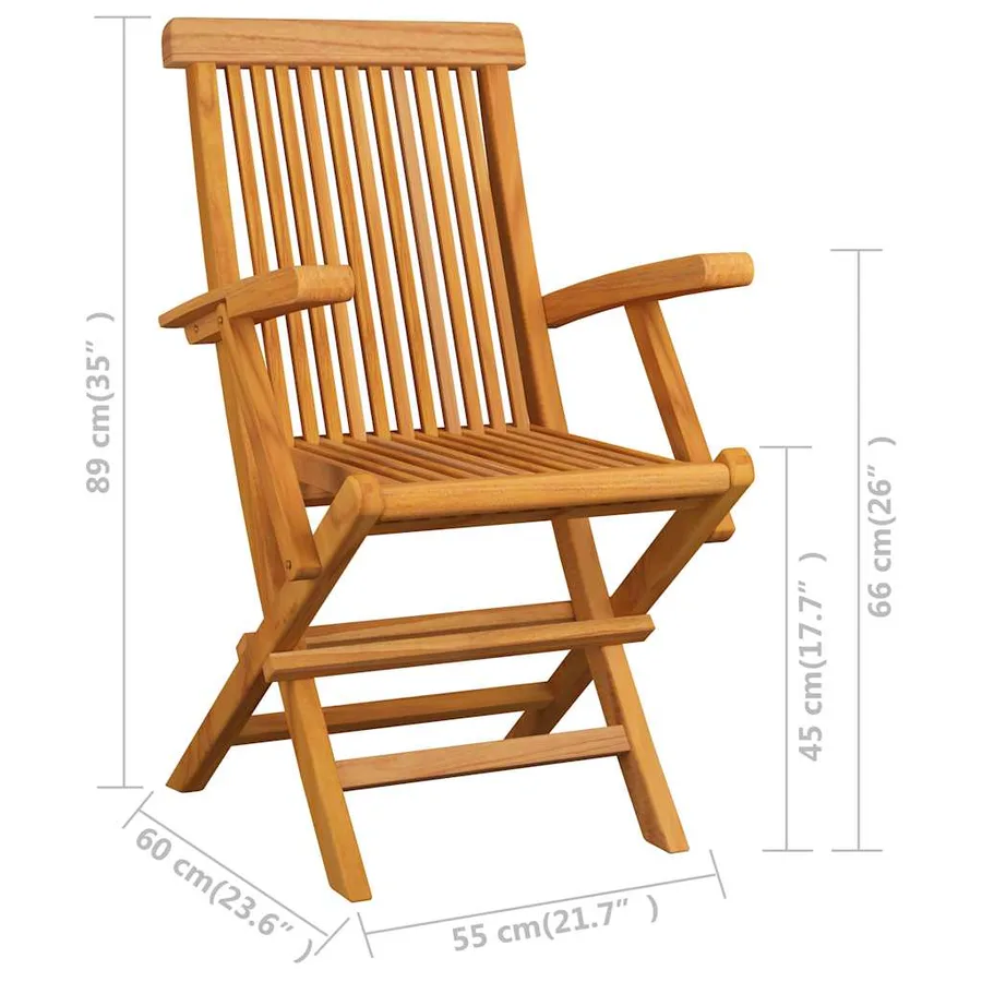 Ensemble à manger d'extérieur pliable 5 pcs Bois solide de teck - 12