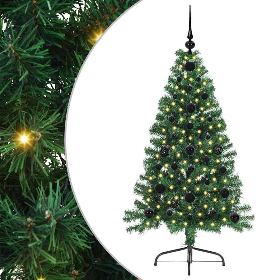 Sapin de Noël artificiel pré-éclairé Vert 120 cm PVC - 2