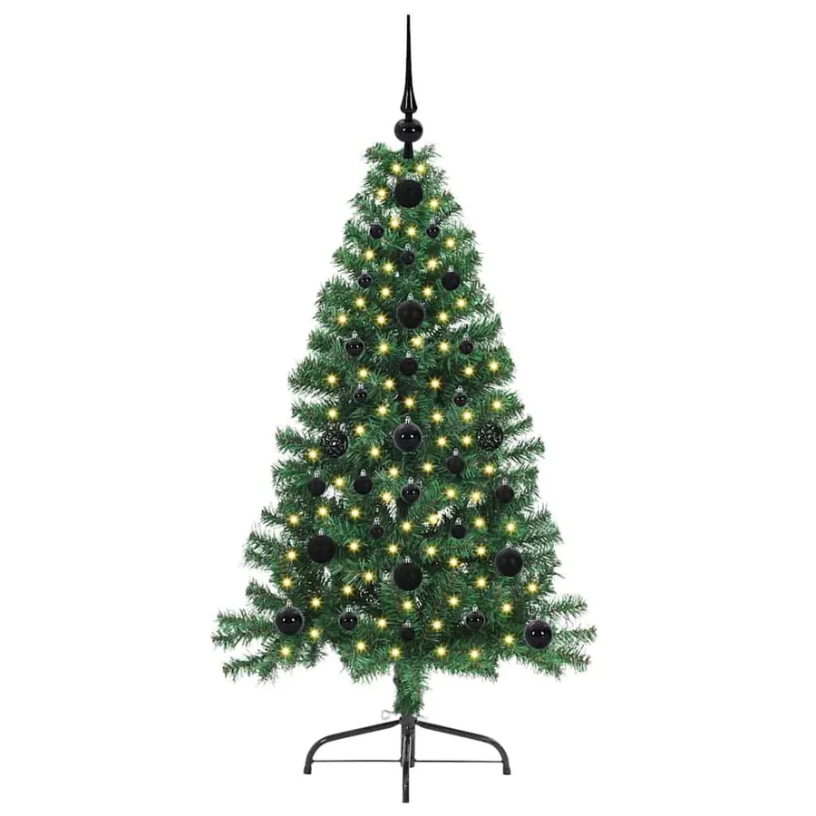 Sapin de Noël artificiel pré-éclairé Vert 120 cm PVC - 3