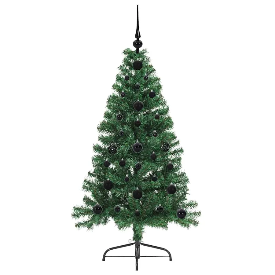 Sapin de Noël artificiel pré-éclairé Vert 120 cm PVC - 4