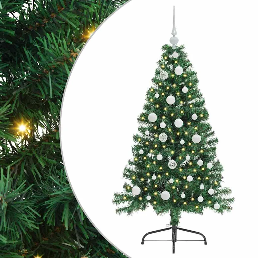 Sapin de Noël artificiel pré-éclairé Vert 120 cm PVC - 2