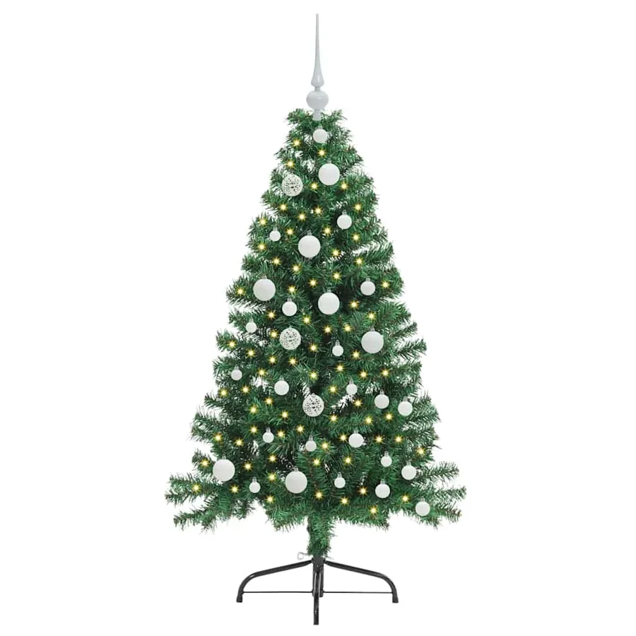 Sapin de Noël artificiel pré-éclairé Vert 120 cm PVC - 3