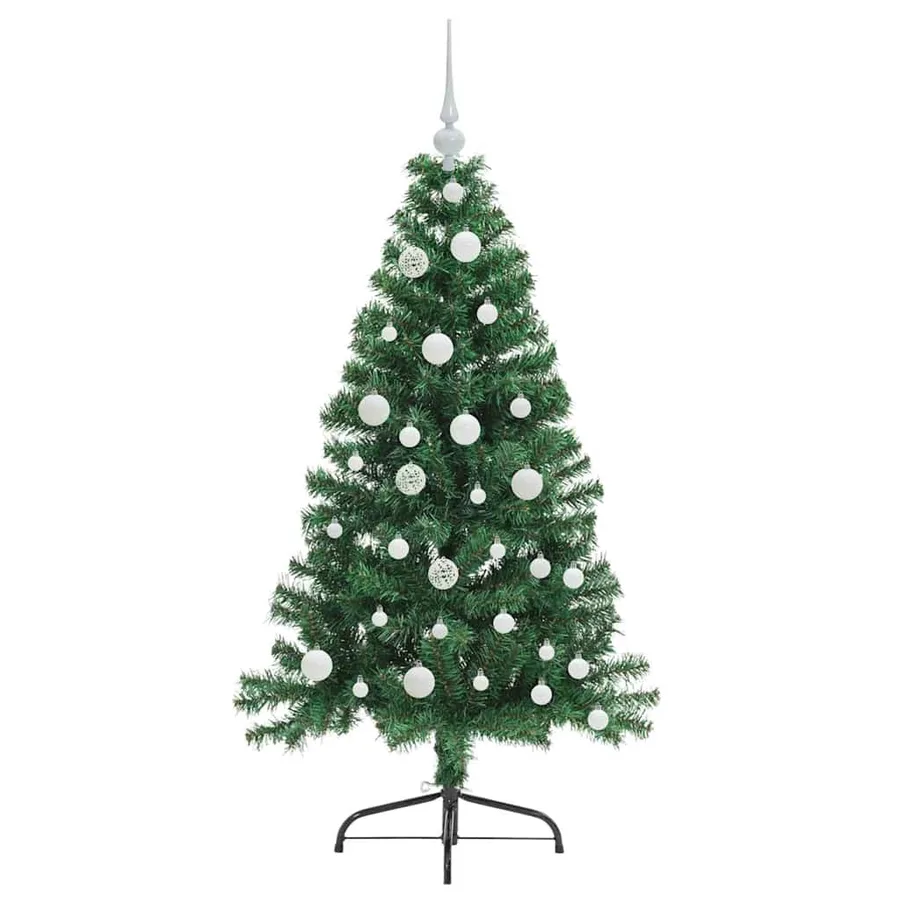Sapin de Noël artificiel pré-éclairé Vert 120 cm PVC - 4