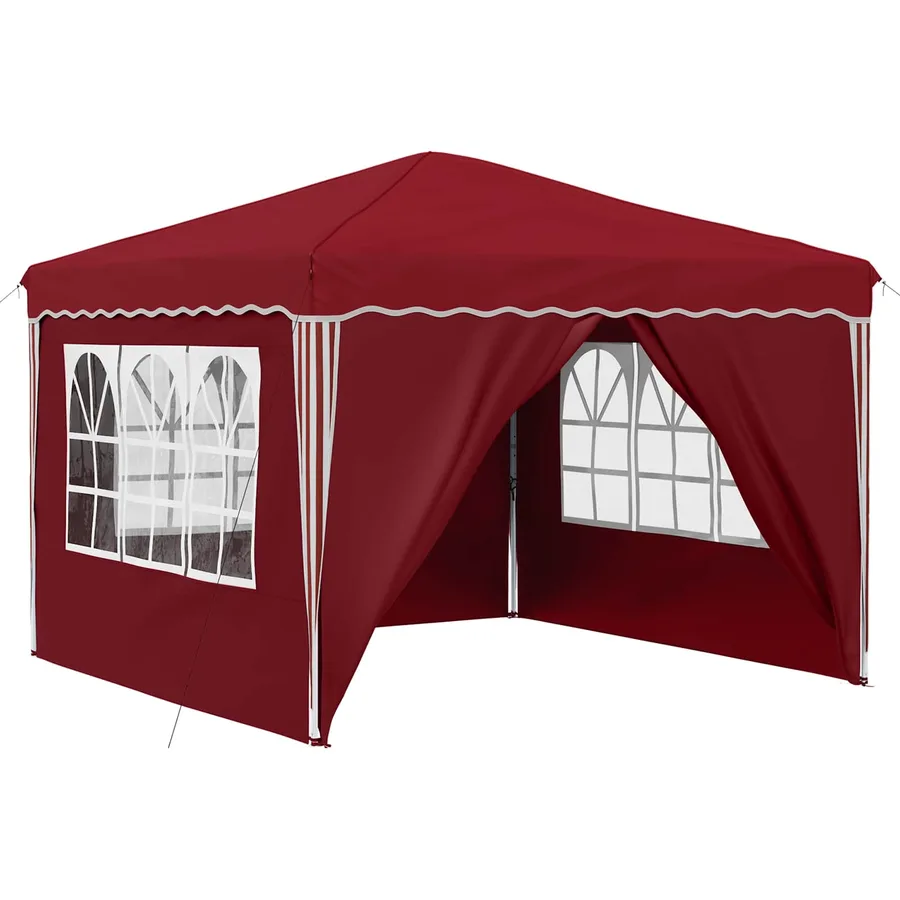 Tente de fête pop-up 288 x 288 x 245 cm Bordeaux Tissu Oxford - 2