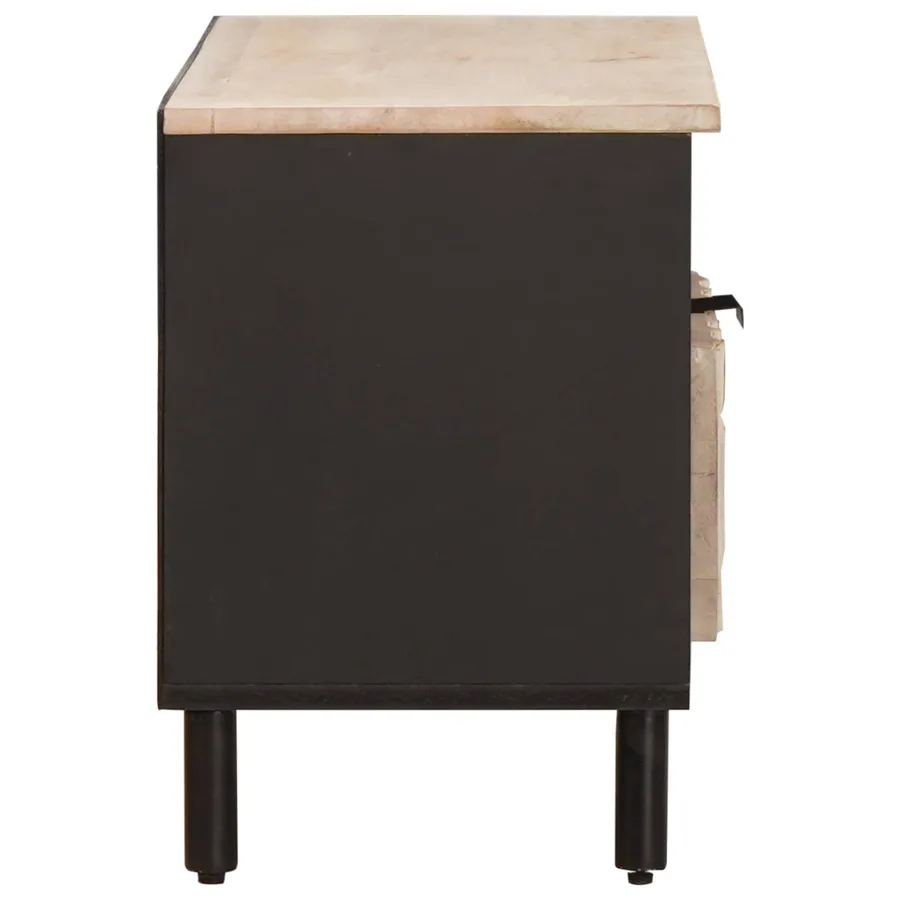 Meuble TV avec tiroir Finition Lavage Blanc 80 x 33 x 46 cm - 4
