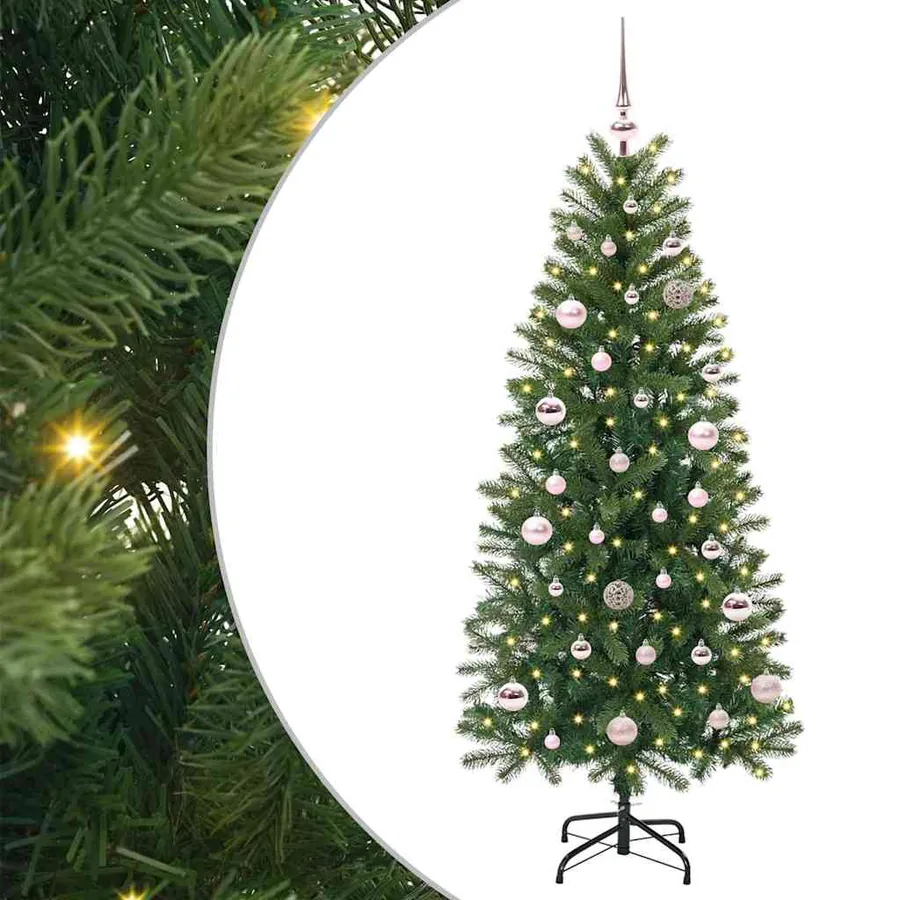 Sapin de Noël artificiel avec 150 LED Vert 150 cm PE et PVC