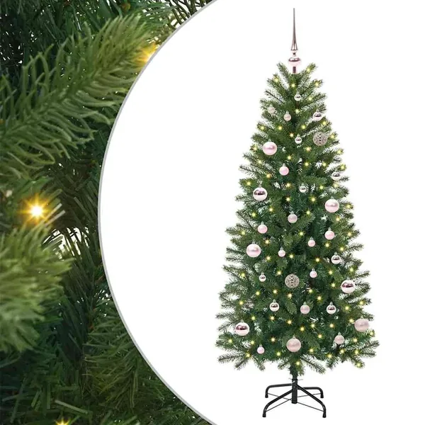 Sapin de Noël artificiel avec 150 LED Vert 150 cm PE et PVC