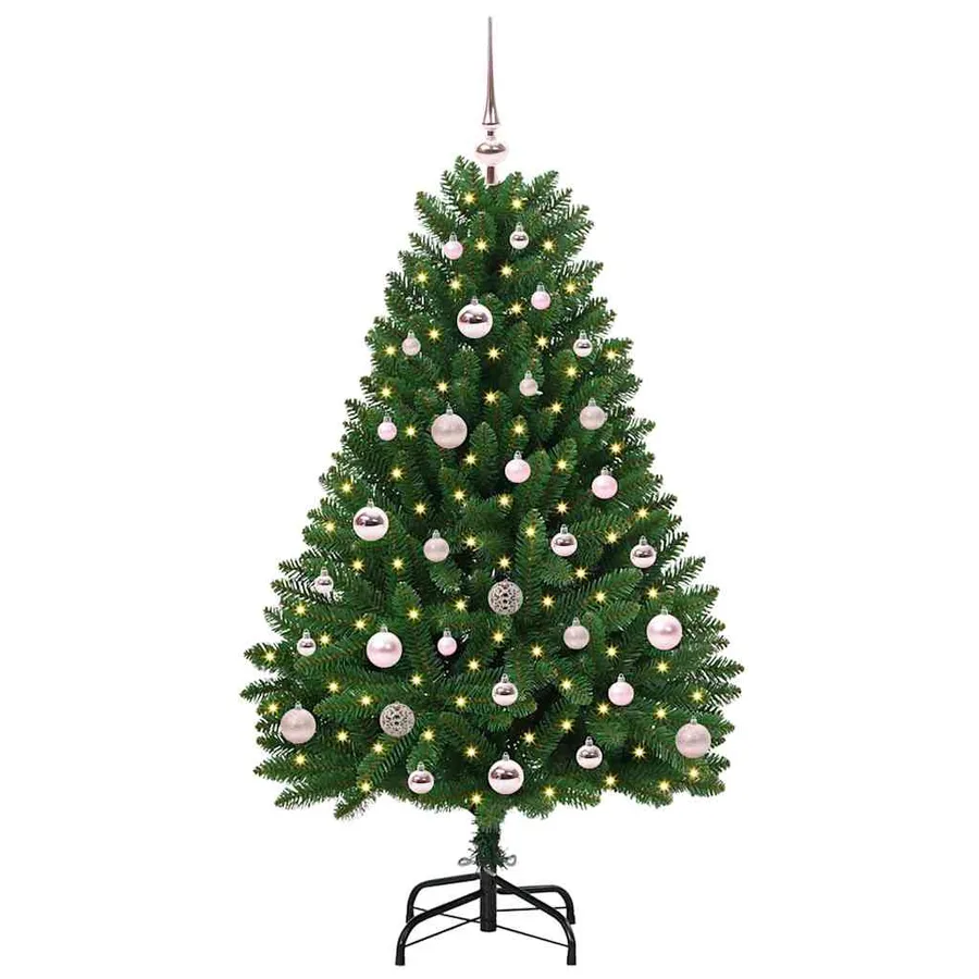 Sapin de Noël artificiel avec 150 LED Vert 120 cm PVC et métal - 3