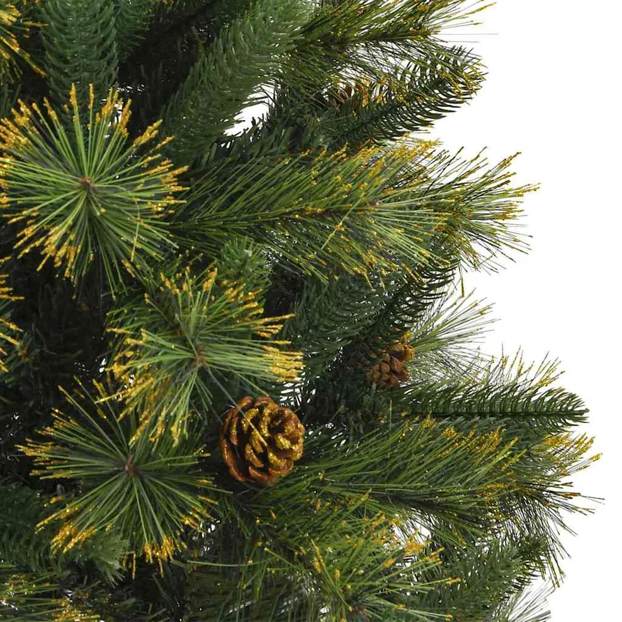 Sapin de Noël artificiel avec branches pliables et cônes 150 cm - 11