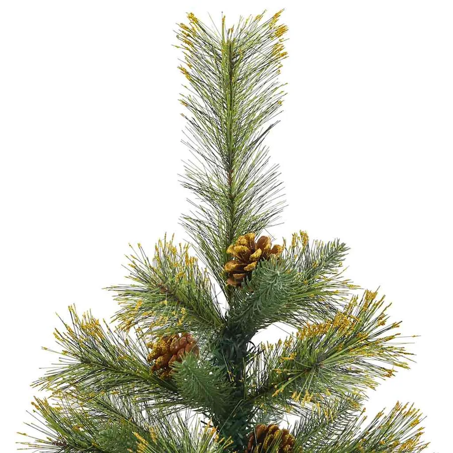 Sapin de Noël artificiel avec branches pliables et cônes 150 cm - 8
