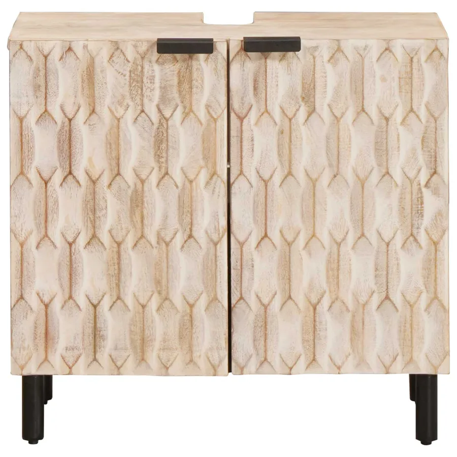 Meuble sous Lavabo de Salle de Bain Blanc 62 x 33 x 58 cm - 3