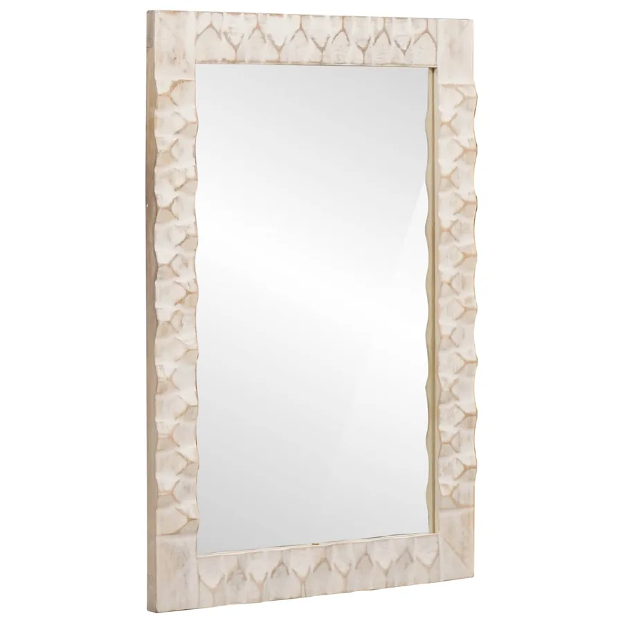 Miroir de salle de bain Finition Lavage Blanc 50 x 70 x 2,5 cm