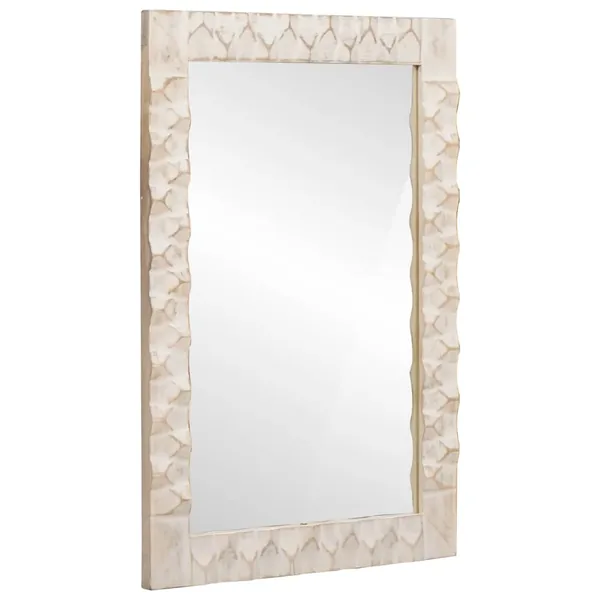 Miroir de salle de bain Finition Lavage Blanc 50 x 70 x 2,5 cm