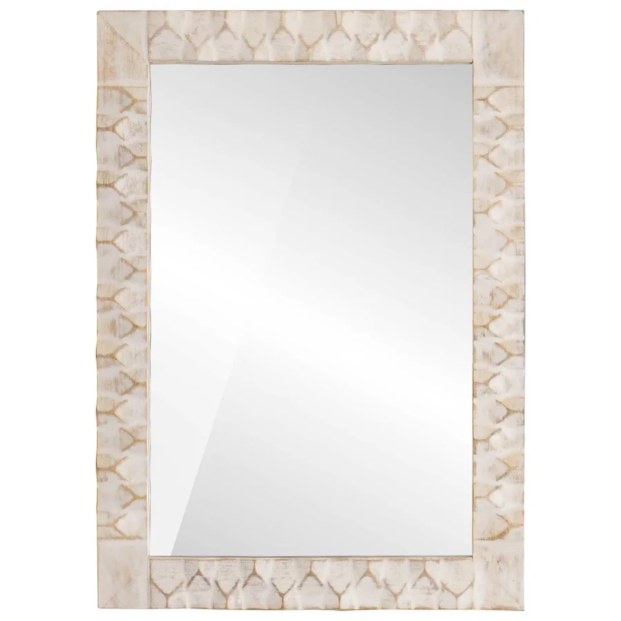 Miroir de salle de bain Finition Lavage Blanc 50 x 70 x 2,5 cm - 2