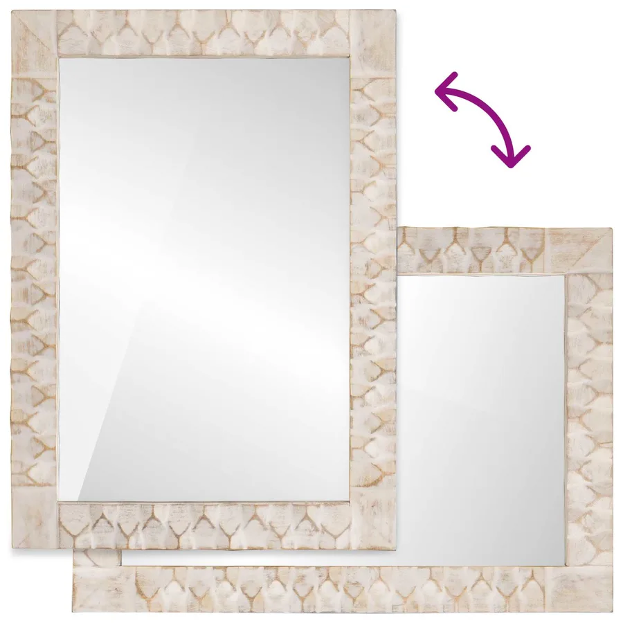 Miroir de salle de bain Finition Lavage Blanc 50 x 70 x 2,5 cm - 7