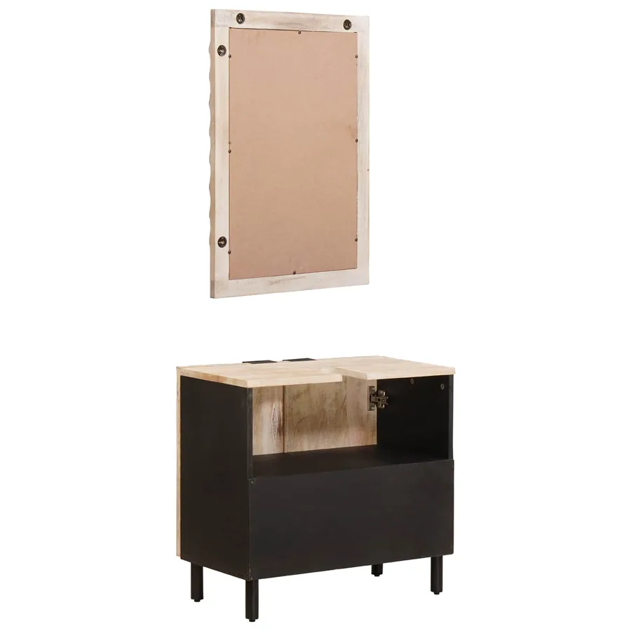 Ensembles de salle de bain avec stockage Finition Lavage Blanc - 7