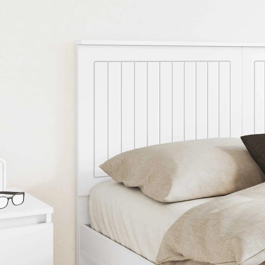 Tête de lit avec tête de lit Blanc 140 cm Bois d'ingénierie - 3