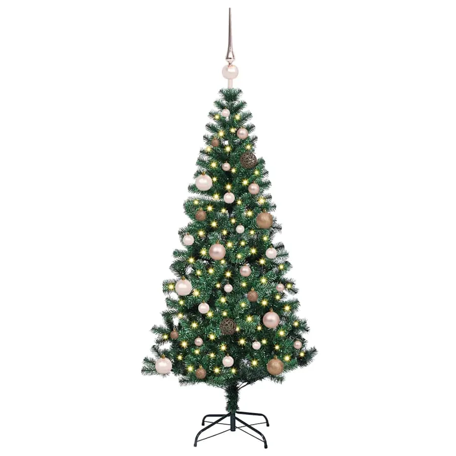 Sapin de Noël artificiel pré-éclairé Vert 150 cm PVC et métal - 3