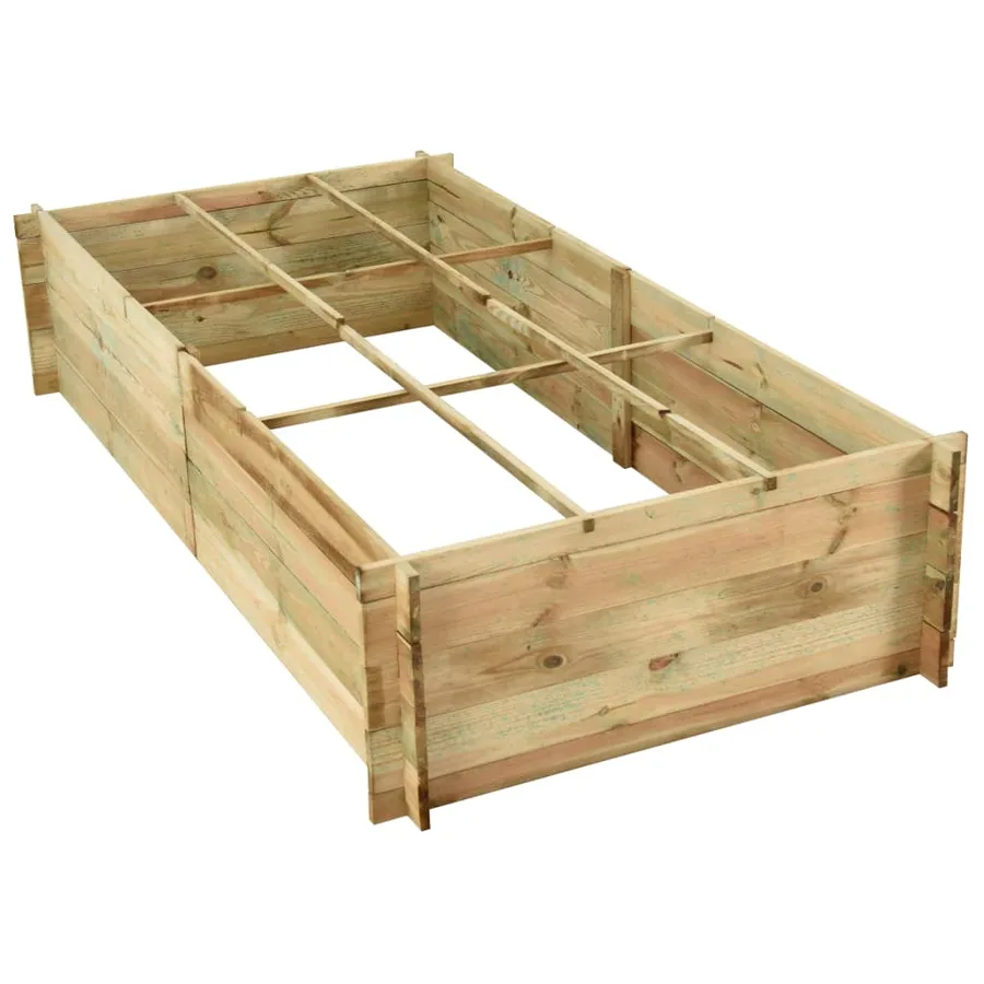 Jardinière pour légumes Bois de pin imprégné 197x100x40 cm - 4