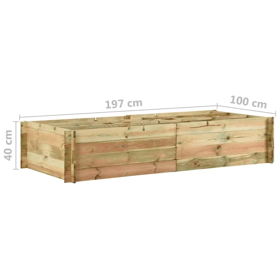 Jardinière pour légumes Bois de pin imprégné 197x100x40 cm - 7