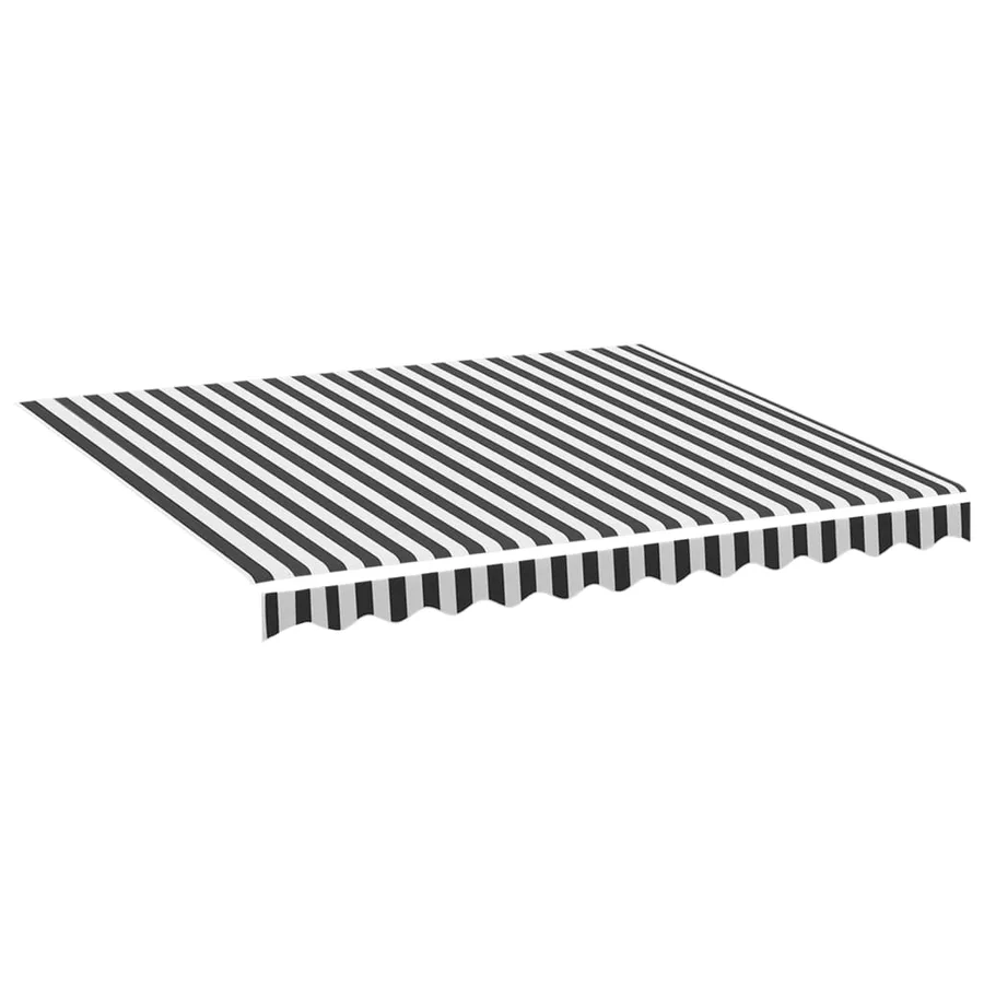 Tissu de remplacement pour auvent anthracite et blanc 3x2,5 m polyester - 2