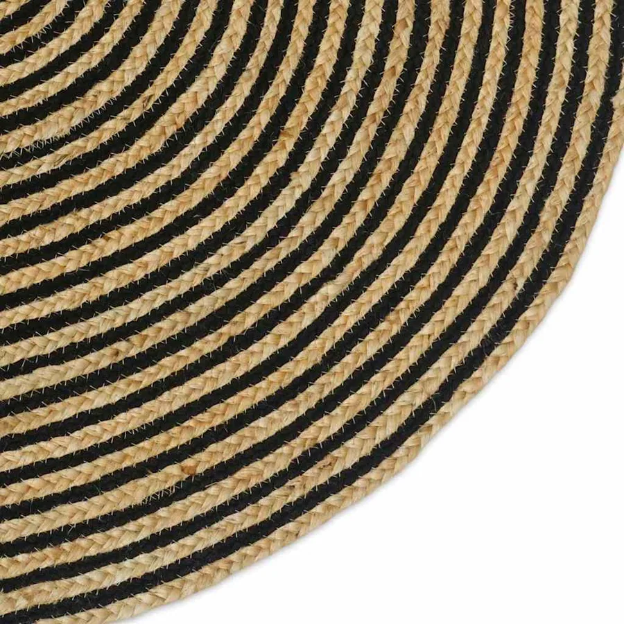 Tapis de surface Naturel et noir 122 x 183 cm Jute - 5