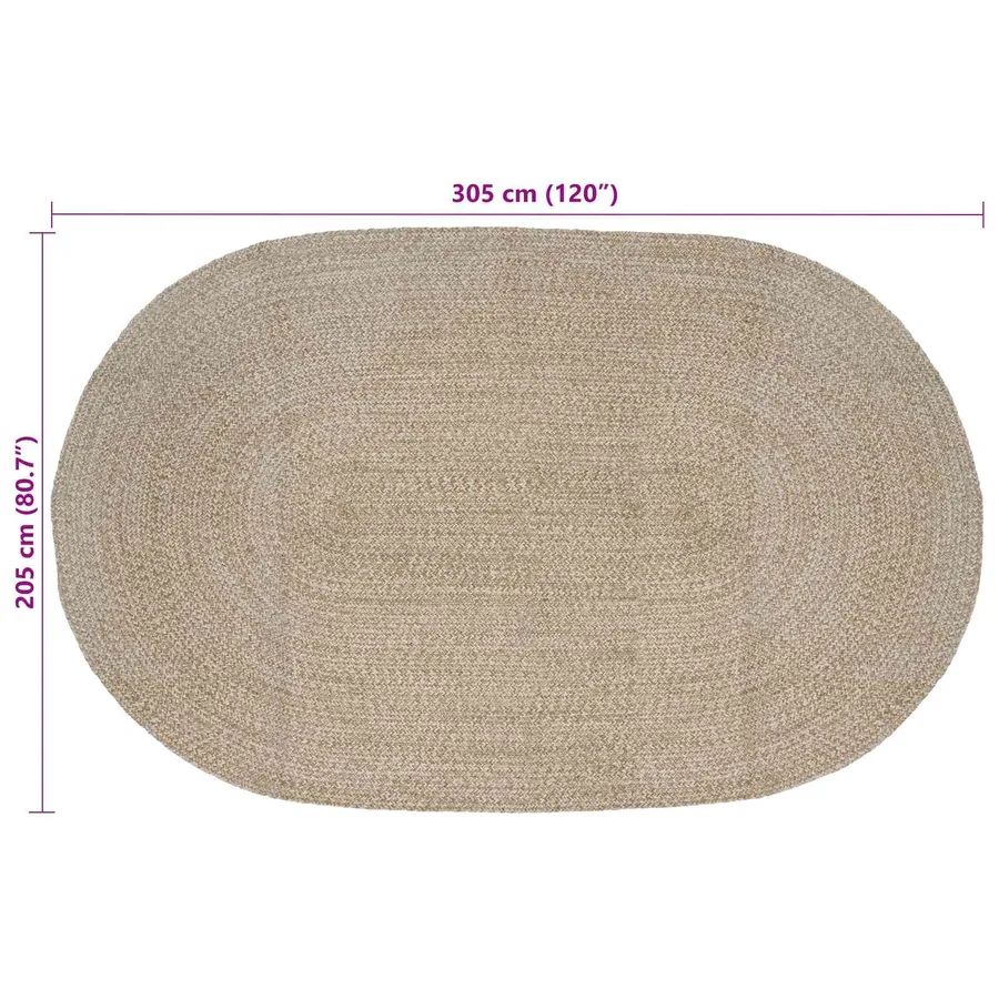 Tapis de surface Blanc 205 x 305 cm Jute - 7