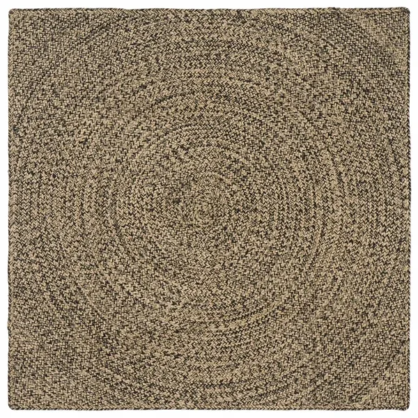 Tapis de surface Naturel et noir 120 x 120 cm Jute