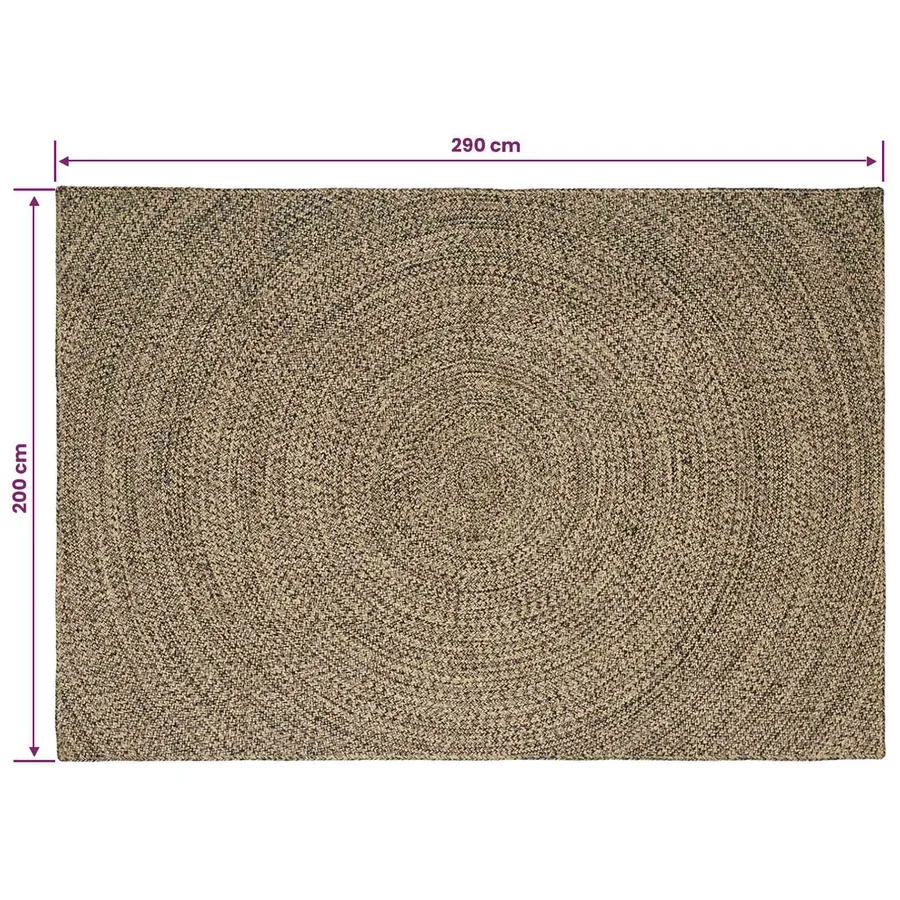 Tapis de surface Naturel et noir 200 x 290 cm Jute - 8