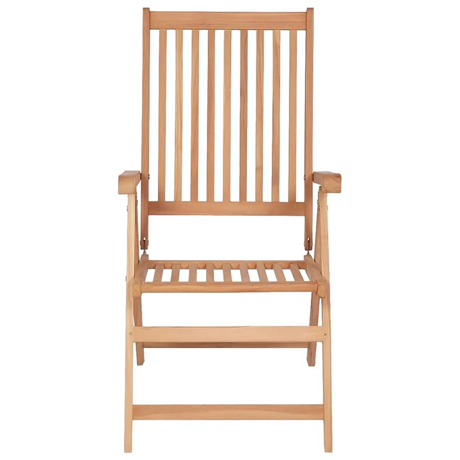 Chaises inclinables de jardin lot de 2 Bois de teck solide - 3
