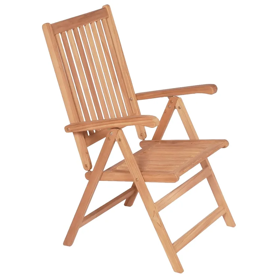 Chaises inclinables de jardin lot de 2 Bois de teck solide - 4