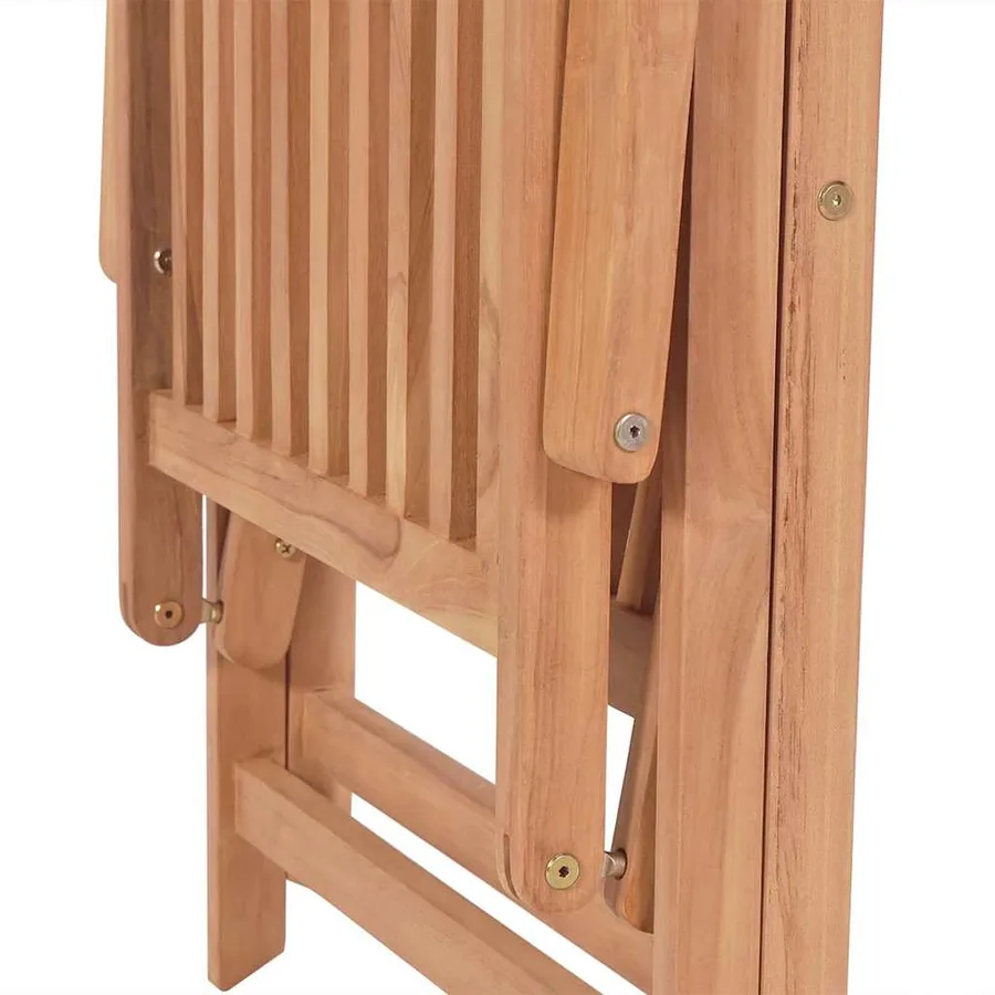 Chaises inclinables de jardin lot de 2 Bois de teck solide - 8