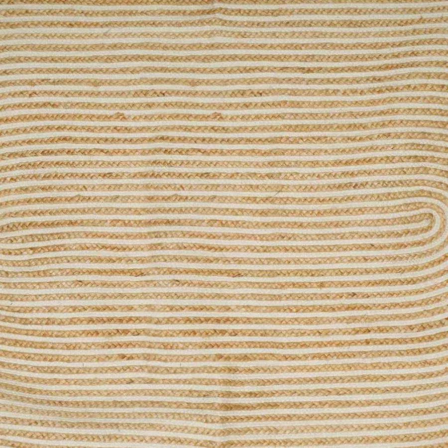 Tapis de surface Naturel et Blanc 100 x 152 cm Jute - 5