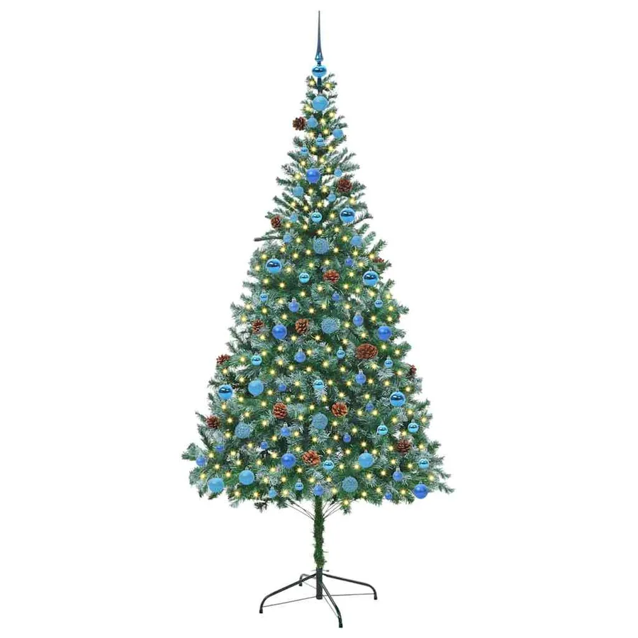 Sapin de Noël artificiel avec 300 LED Vert 210 cm PVC et Acier - 3