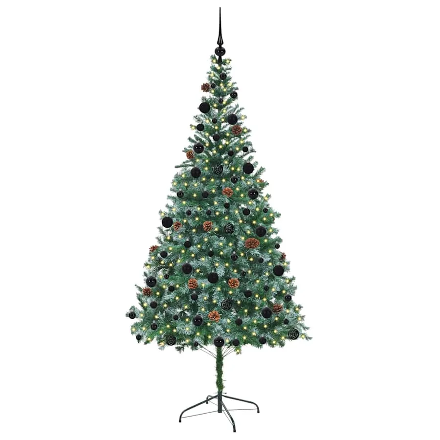 Sapin de Noël artificiel avec 300 LED Vert 210 cm PVC et Acier - 3