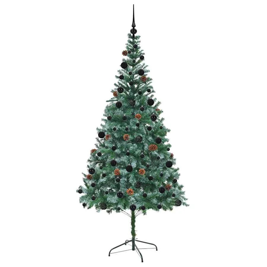Sapin de Noël artificiel avec 300 LED Vert 210 cm PVC et Acier - 4