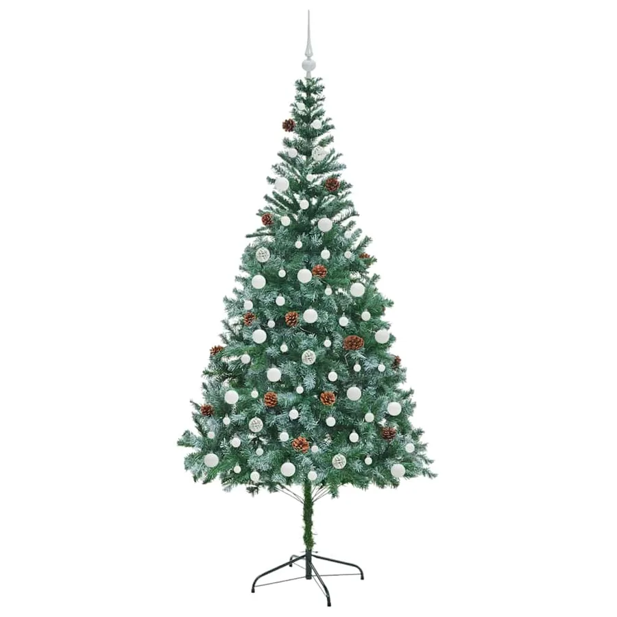 Sapin de Noël artificiel avec 300 LED Vert 210 cm PVC et Acier - 4