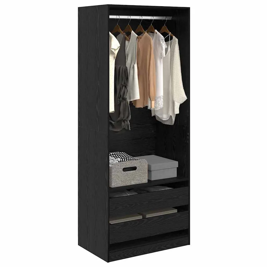 Armoire Chêne noir 80 x 50 x 200 cm Bois d'ingénierie - 3