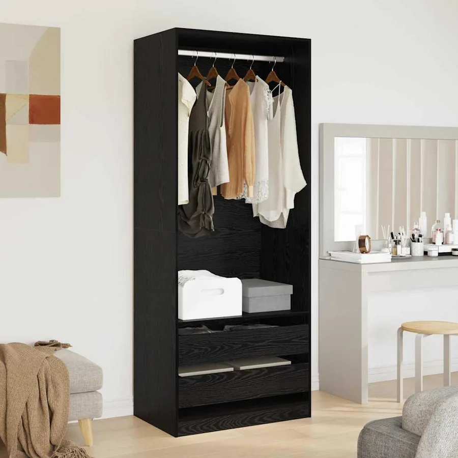 Armoire Chêne noir 80 x 50 x 200 cm Bois d'ingénierie - 4