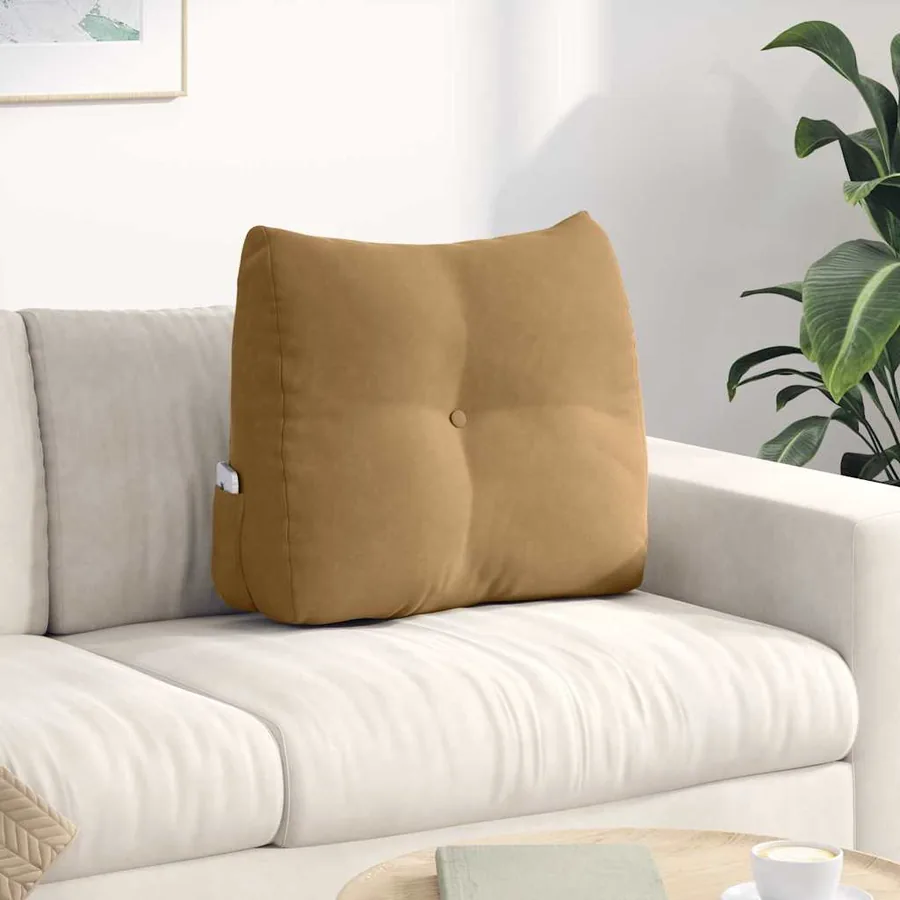 Coussin de Dos Marron 60 x 24 x 50 cm Velours