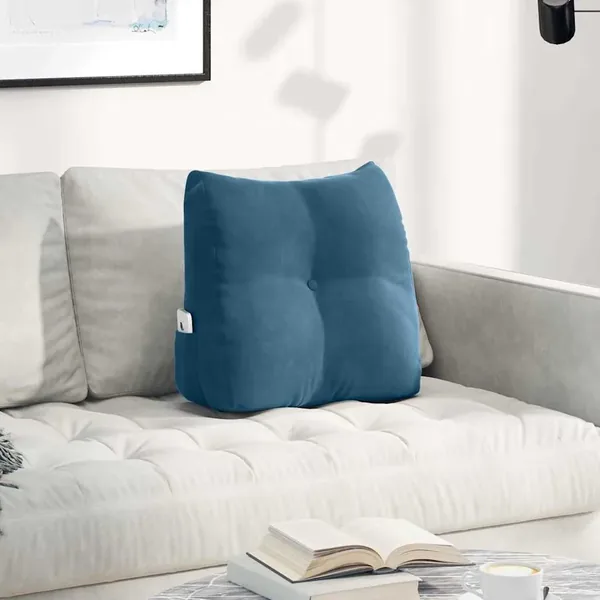 Coussin de Dos Bleu 45 x 24 x 50 cm Velours