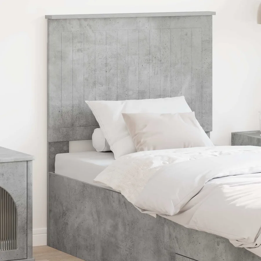 Tête de lit avec tête de lit Gris béton 80 cm Bois d'ingénierie