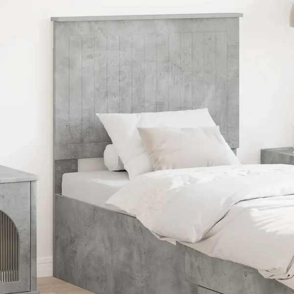 Tête de lit avec tête de lit Gris béton 80 cm Bois d'ingénierie