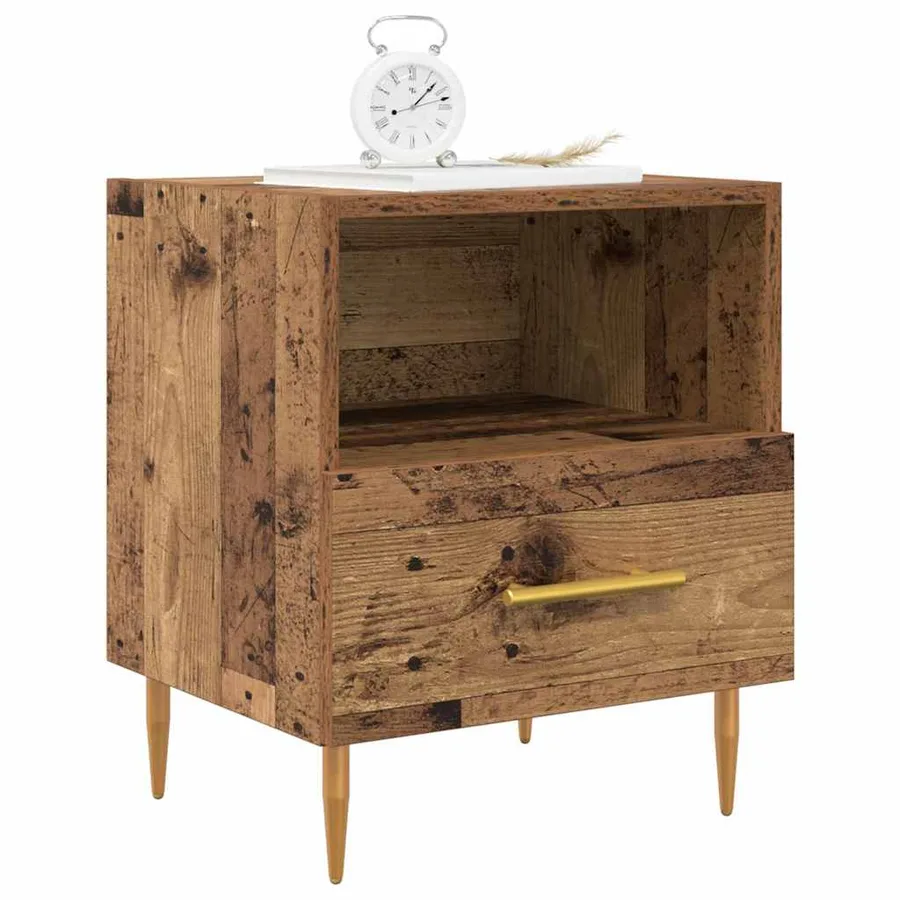Table de chevet avec tiroir 2 pcs Bois ancien 40 x 35 x 47,5 cm - 3