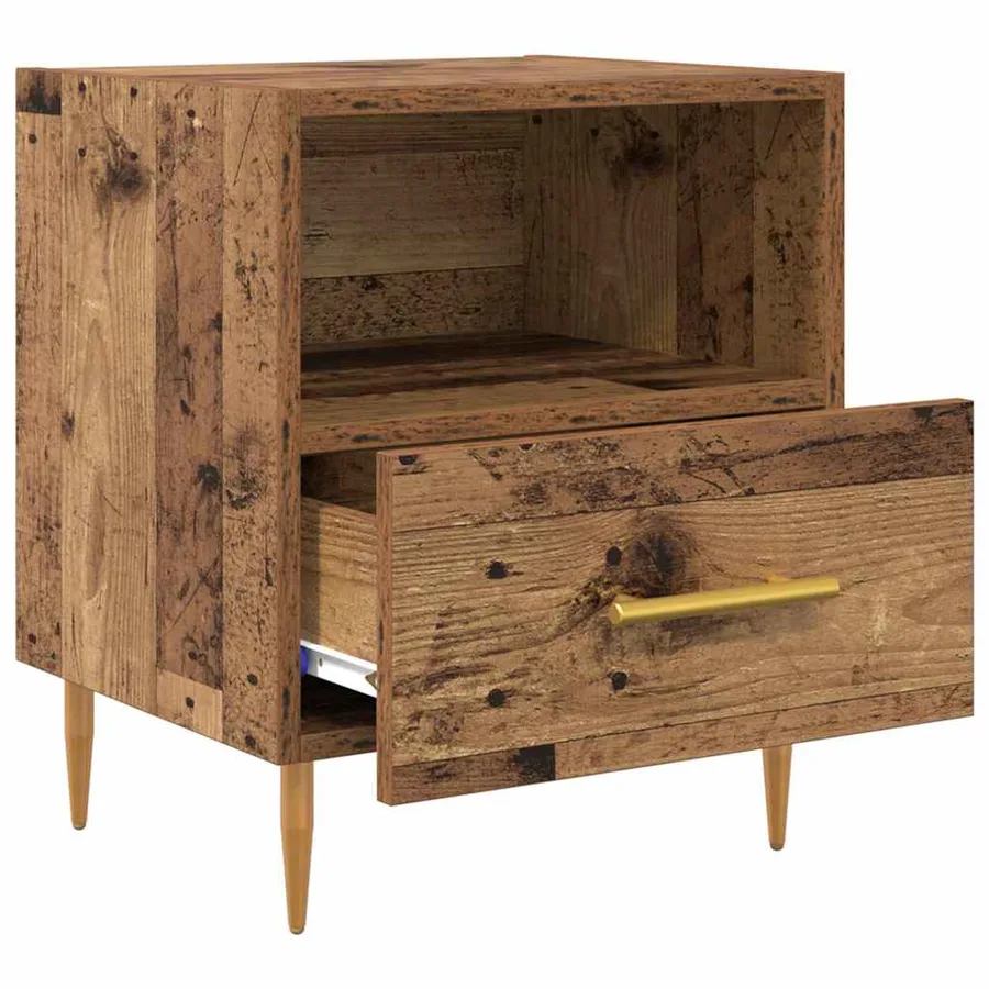 Table de chevet avec tiroir 2 pcs Bois ancien 40 x 35 x 47,5 cm - 5